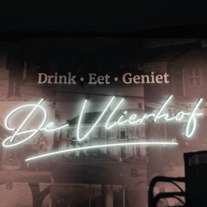 Neon lichtreclame voor Café Zaal De Vlierhof