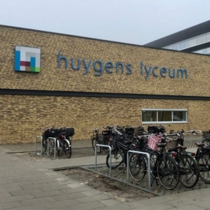 Led lichtreclame voor Huygens Lyceum