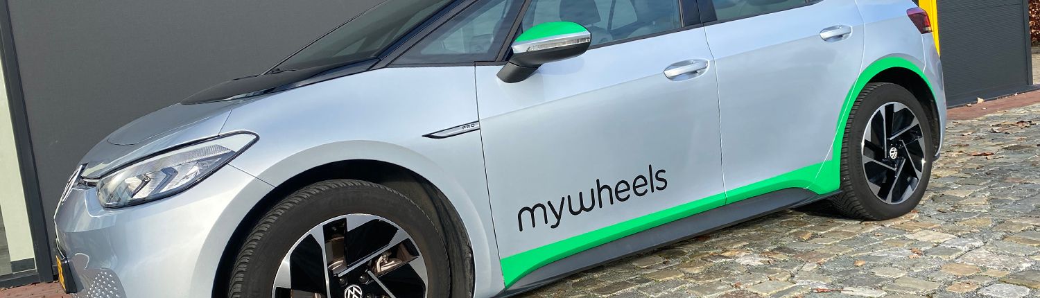 Autobelettering MyWheels leenauto’s - Brouwers Reklame - linker portier