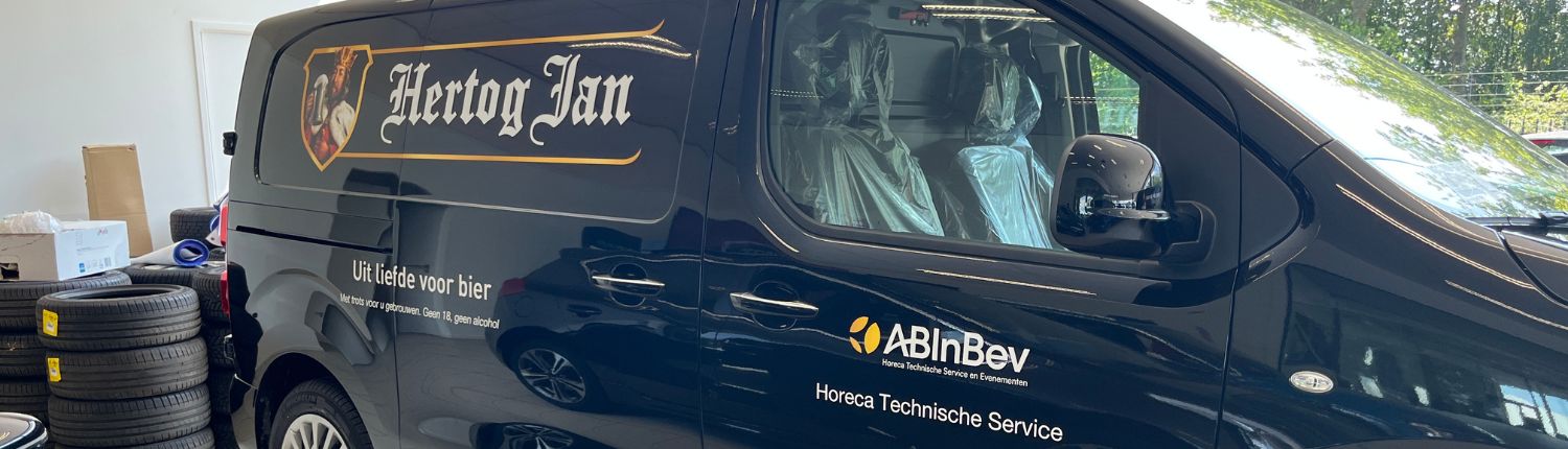Belettering ABInBev bestelwagen Hertog Jan - Brouwers Reklame